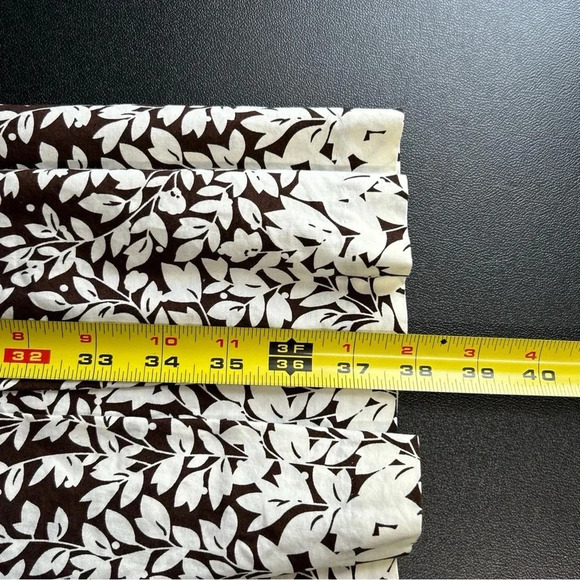 Women 8P Brown Polka Dot Floral Dress Pleated‎ Tie Sash Classic Dainty Pin Up - Picture 13 of 16